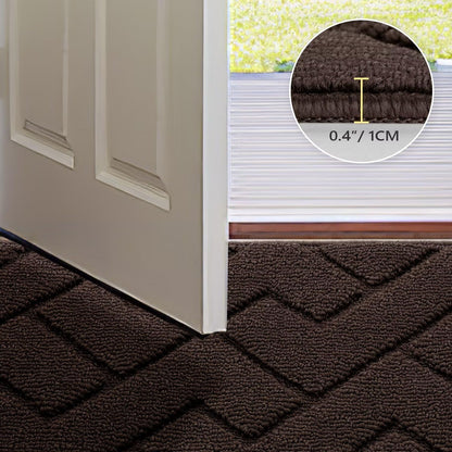 Indoor Doormat,Welcome Door mat,Non Slip Door Mats 20"x32" Absorbent Resist Dirt Entrance Inside Floor Mats for Entryway Washable Low-Profile(Coffee)