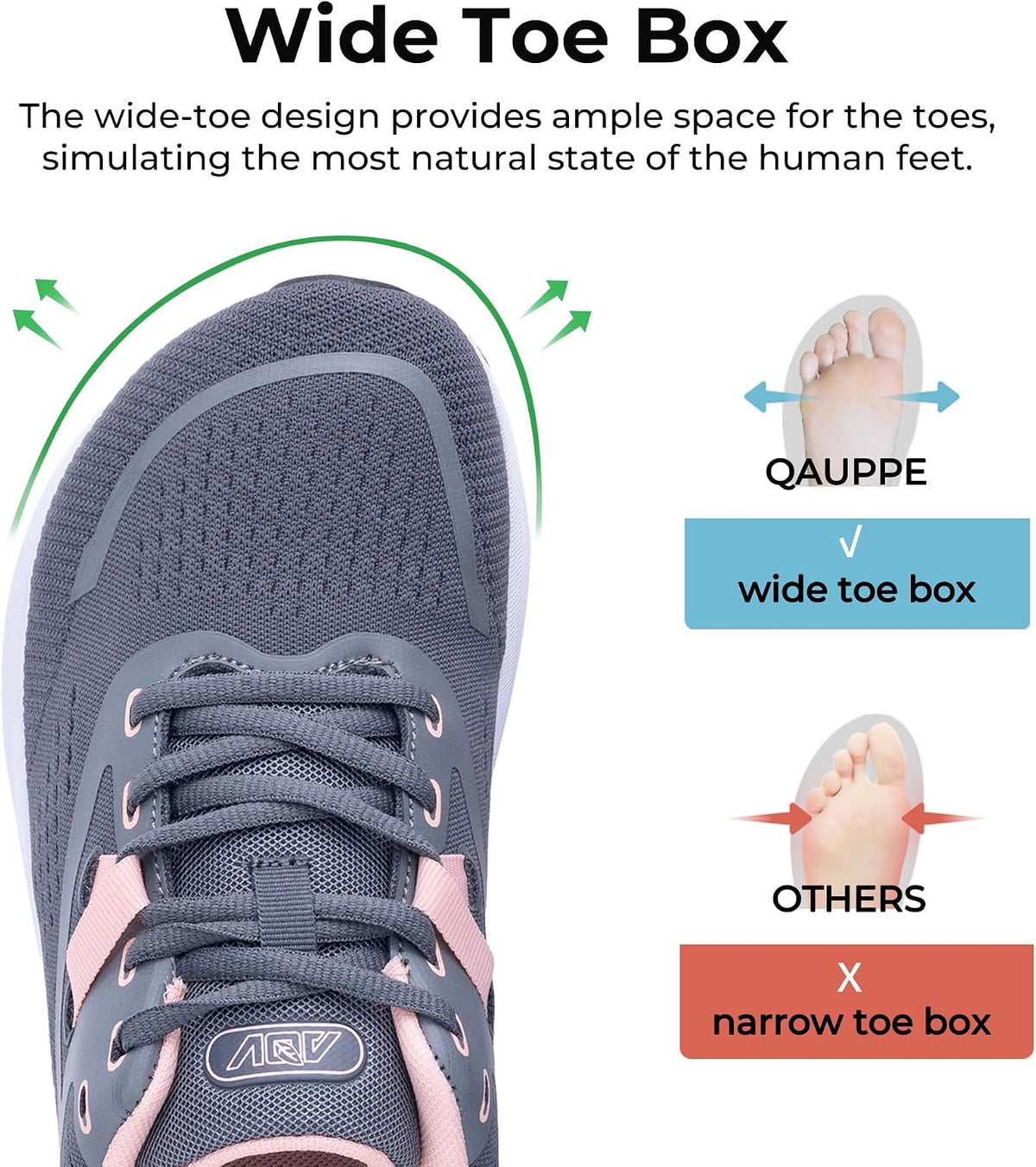Wide Toe Box Shoes Women Walking Plantar Fasciitis Sneakers Arch Support Orthotic Tennis Shoes