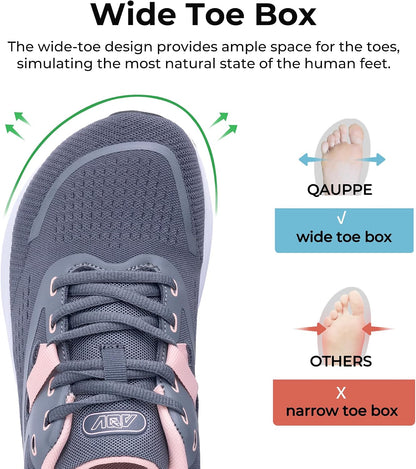 Wide Toe Box Shoes Women Walking Plantar Fasciitis Sneakers Arch Support Orthotic Tennis Shoes