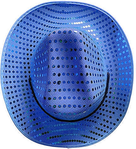 Halloween Sequin Big Brim Hat Adjustable Sparkly Cap Shinning Head wear Cosplay Party Club Costume Accessories for Women