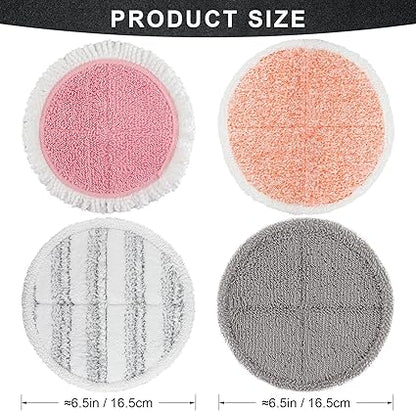 Electric Mop Pads 6.5 inch: G700  P700 Pink Spin Mop Replacement Pads Cordless Electric Mops for Floor Cleaning Scrubber Microfiber Round Scrub 8 Pack