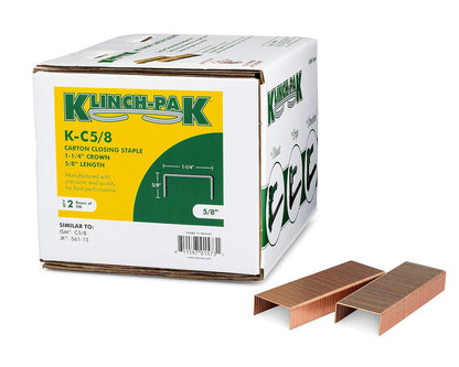 K-C5/8 Carton Staple 1-1/4 inch Crown with 5/8 inch Leg Length 4000 per case - SIM CC58, C58 or JK561, Ideal for Wood and Sheet Metal Projects in Construction, DIY and Office/Retail