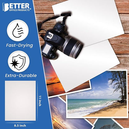 Better Office Products Glossy Photo Paper, 8.5 x 11 Inch, 30 Sheets, 200 gsm, Letter Size, 23-Count Pack