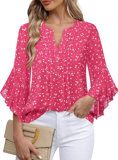 Timeson Women's 3/4 Sleeve Top | Dressy, Casual