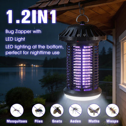Bug Zapper Indoor & Outdoor, Water Proof Mosquito Zapper with LED Light, 4200V Electric Bug Zapper for Home Patio Office Courtyard?Black?