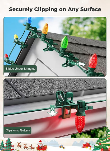 Christmas Light Clips, 25 Count Quick Spring Clips for C7 C9 String Lights