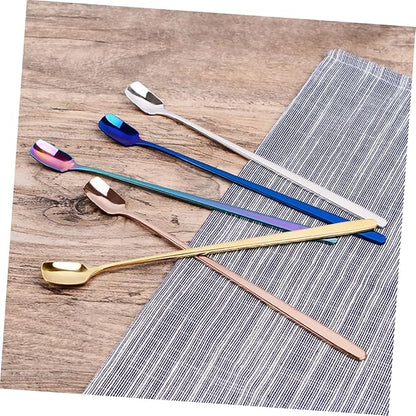 BESTOYARD Stainless Steel Stirring Rod 17x1.5cm Cocktail Swizzle Stick for Beverages Milk and Fruit Juice for Home and Bar Use