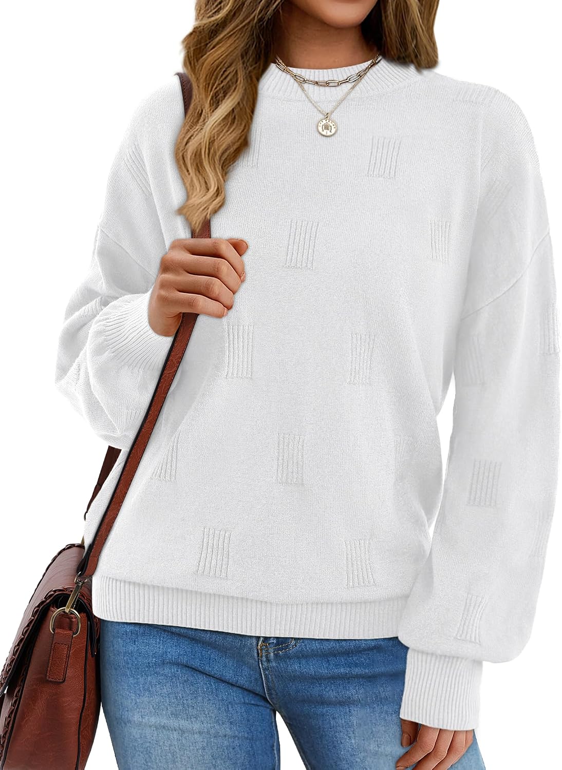 XIEERDUO Womens Sweaters Pullover Knit Sweater Turtleneck Long Sleeve Shirts Fall Fashion