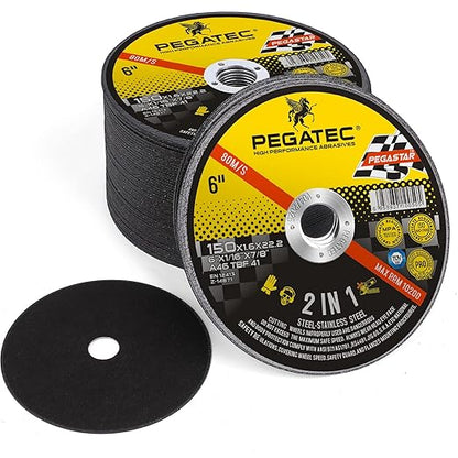 6 inch Cut Off Wheels 50 Packs Ultra Thin Cutting Wheel 6" x116 x78" Angle Grinder Cutting Discs for Metal and Stainless Steel