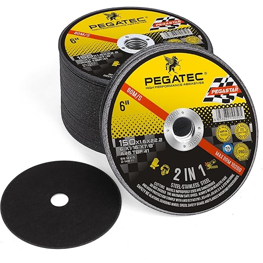 6 inch Cut Off Wheels 50 Packs Ultra Thin Cutting Wheel 6" x116 x78" Angle Grinder Cutting Discs for Metal and Stainless Steel