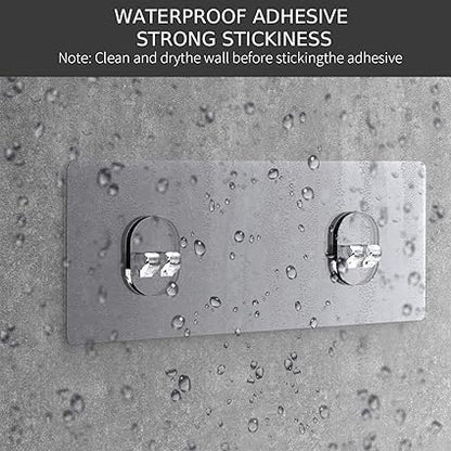Nieifi Corner Shower Shelves Stainless Steel, Adhesive Shower Caddy Basket Rack with Hooks, Rust Proof for Bathroom Shelf Shampoo Holder (Silver, 2 Pack)