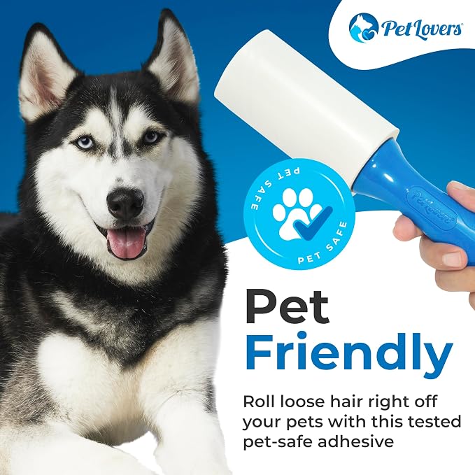 PetLovers Extra Sticky Lint Roller Mega Value Set 500 Sheets for Pet Hair Removal, Dog and Cat Lint Remover 5 Pack