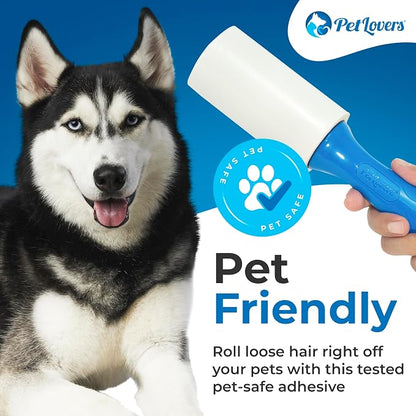 PetLovers Extra Sticky Lint Roller Mega Value Set 500 Sheets for Pet Hair Removal, Dog and Cat Lint Remover 5 Pack