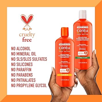 Cantu Sulfate-Free Cream Shampoo  Conditioner Bundle, 13.5 Fl Oz (Pack of 2)