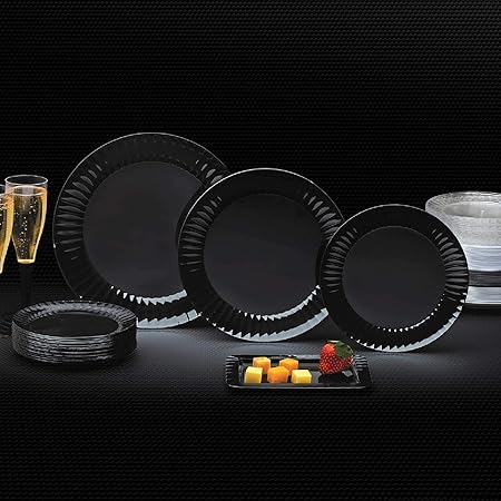 Party Essentials Deluxe Quality Hard Plastic 7.5-Inch Round PartySalad Plates, Clear, 24 Count