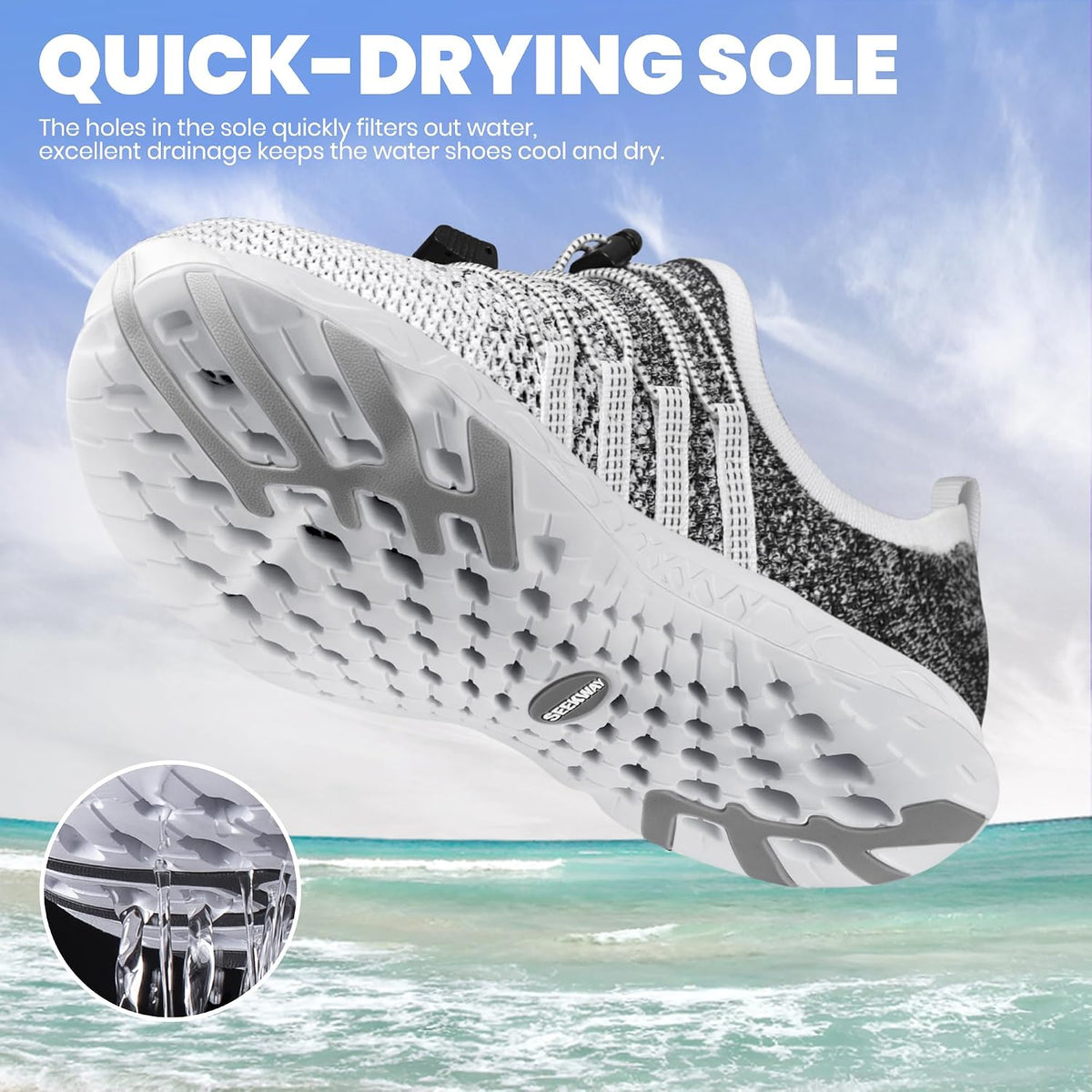 Mens Womens Water Shoes Quick Dry Aqua Shoes Barefoot for Beach Surf Hiking Pool Water Sports