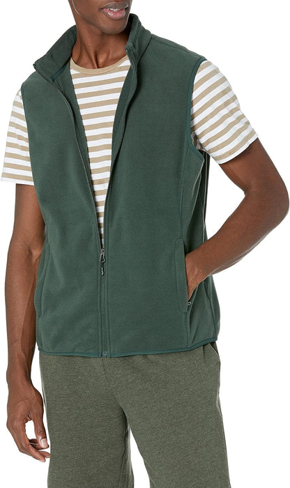 Essentials Men's Full-Zip Polar Fleece Insulated Vest (Available in Big & Tall).