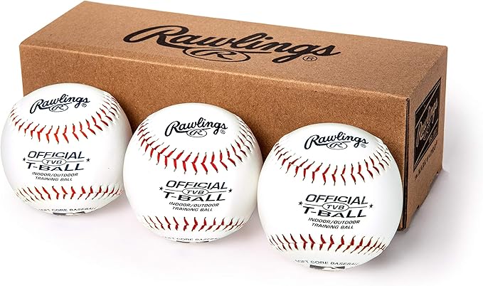 Rawlings  Official T-Balls  TVB  Youth6u  3 Count  Sponge Rubber Core  IndoorOutdoor
