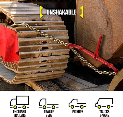 DC Cargo Heavy-Duty Ratcheting Chain Binder 516"-38", Load Binders with 5,400 lbs Working Load Limit - Chain Binders Ratcheting for Secure and Safe Transport (Pack of 4)