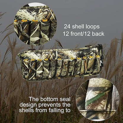 8 Fans Waders Shell Holder,Neoprene Wader Shell Clip with 24 Shell Loops for Marsh Duck Hunting