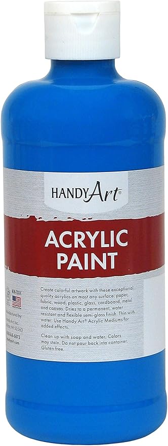Handy Art Student Acrylic Paint 16 ounce, Fluorescent Blue
