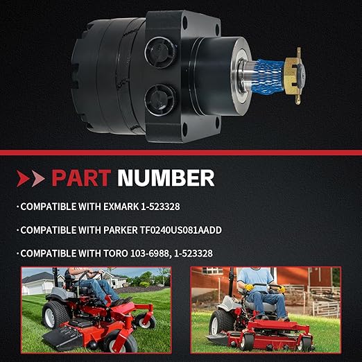 1-523328 Wheel Motor Compatible with 103-6988 Parker TF0240US081AADD Exmark Lazer Z EX20KC LHP5223KC LZ27LKA604 Toro Z Master