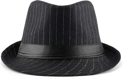 FALETO Unisex Classic Manhattan Structured Gangster Trilby Fedora Hat