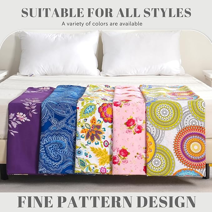 Bedlifes Full Size Sheet Sets Ultra Soft Breathable Silky Flower Bed Sheets Deep Pocket 100 Microfiber Bedding Sheets 4 Piece Full Size Pink Floral(Red Rose)