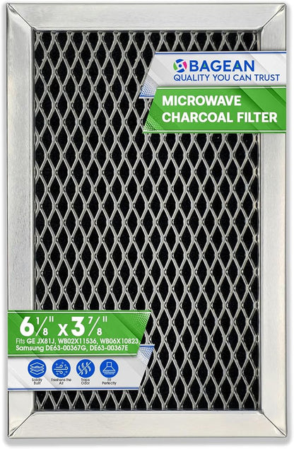 Microwave Charcoal Filter 6.15‚Äù x 3.95‚Äù for JX81J WB02X11536 WB06X10823 GE Microwave Filter Replacement - Vent Carbon Filter Freshens and Filters Kitchen Air in Over-The-Range Oven Stove Fan