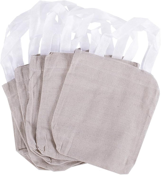 Super Z Outlet 8" x 8" Canvas Tote Sacks Natural Color for Arts  Crafts, Reusable Grocery Bags, Decoration, Party Favors (12 Pack)