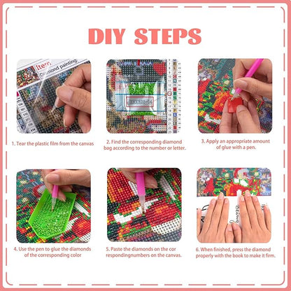 Focart 4 Pack Random Diamond Paintings, 5D DIY Special Shape Rhinestone Diamond Painting Kits for Adults 12x12 inch