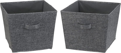 Household Essentials, Graphite 2 Pack Open Storage Bins, Medium-10 W x 11" D