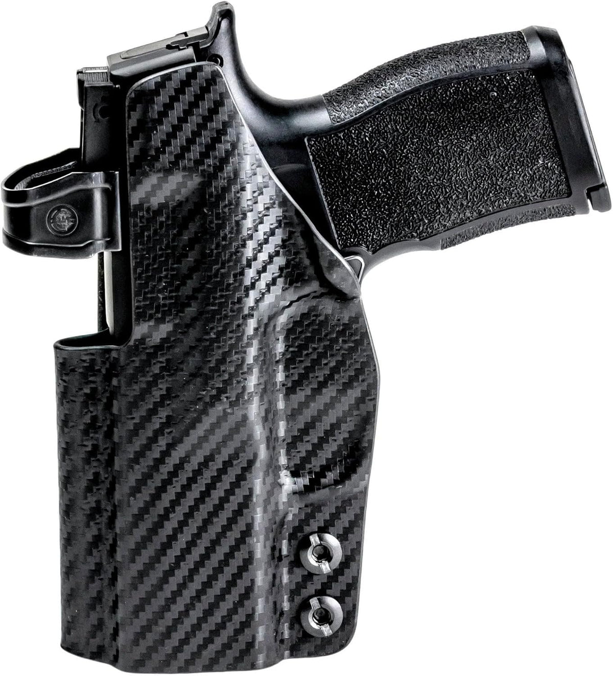 Rounded IWB Holster - Inside Waistband Concealed Carry, American Made, Concealment Express, Carbon Fiber Black Kydex, Optics Ready, Fits: