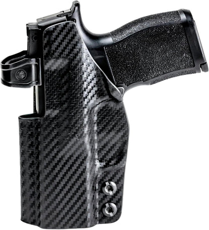 Rounded IWB Holster - Inside Waistband Concealed Carry, American Made, Concealment Express, Carbon Fiber Black Kydex, Optics Ready, Fits: