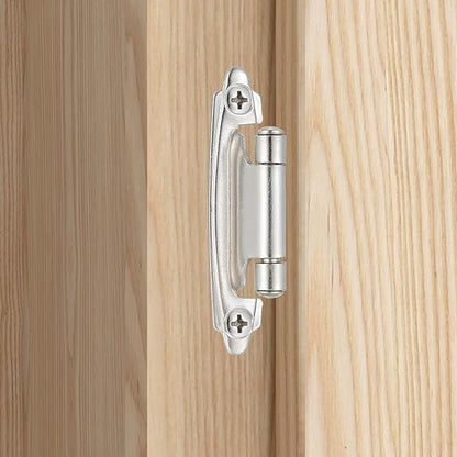 4 Pack (2 Pair) 38" Inset Brushed Satin Nickel Self Closing Cabinet Hinges for Offset Kitchen Cabinet Door, Face Frame Semi Concealed Kitchen Cabinet Hinges