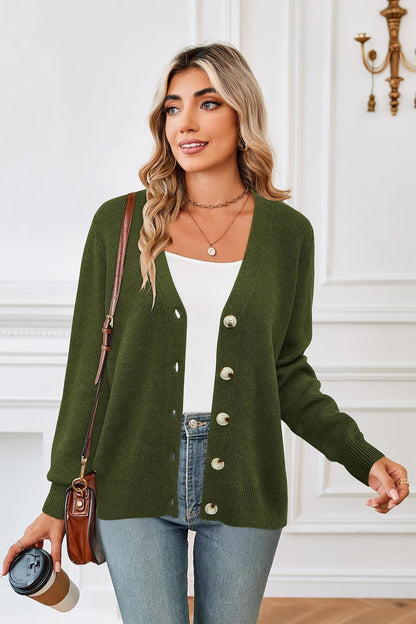 Newshows Womens Fall Fashion 2024 Wool Blended Cardigan Sweater Button Down Long Sleeve Knit Outerwear Coats