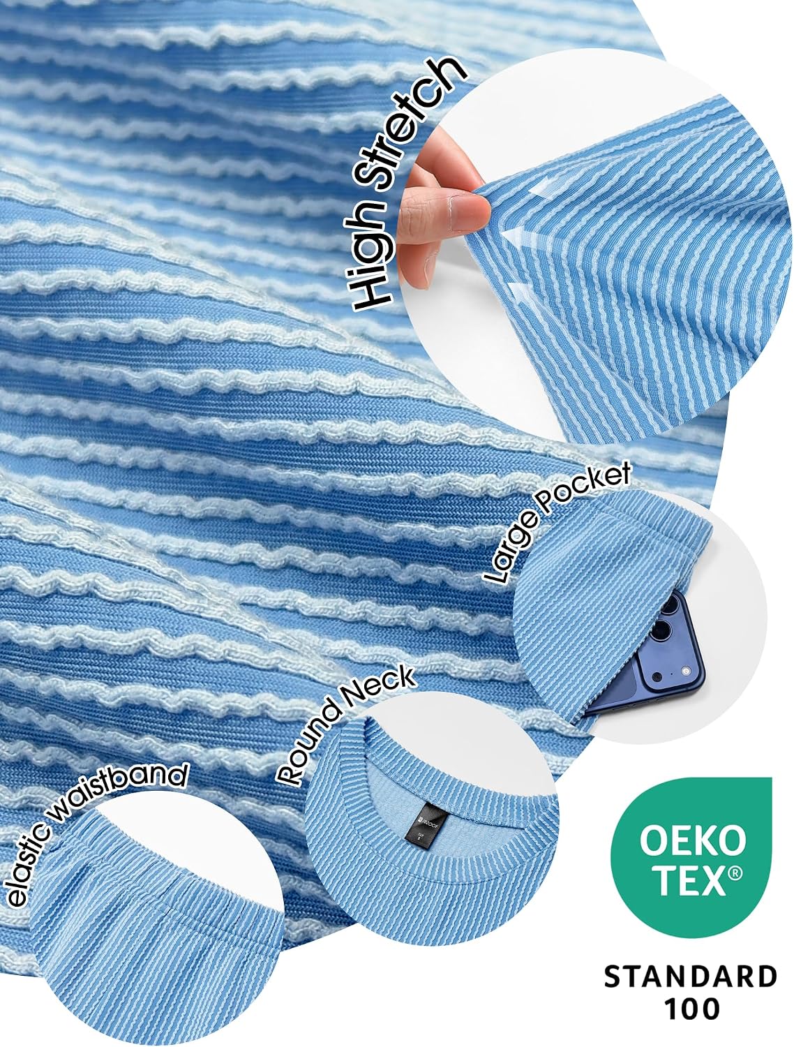 Women's 2 Piece Sets Short Sleeve Outfits Ribbed Textured Knit Lounge Shorts Set Oversized Tracksuit Matching Sets
