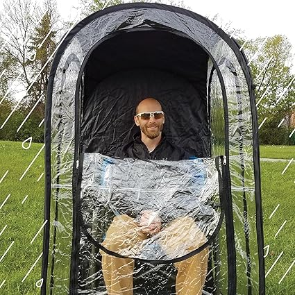 WeatherPod The Original Shark Tank MyPodTM 1-2 Person Pop-Up Pod - Stay Warm, Dry, and Out of The Sun - Weather Pod for Sports, Rain, or Wind (Black, 40" L x 40" W x 59" H)