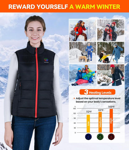 Upgraded Heated Vest for Men and Women, Smart Electric Heating Vest, Lightweight Heated Jacket (Battery Not Included)