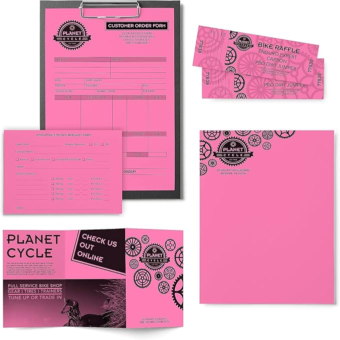 Neenah Paper 21031 Color Paper, 24lb, 8 1/2 x 11, Pulsar Pink, 500 Sheets