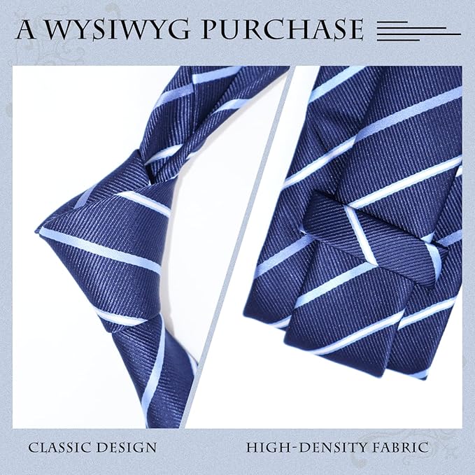 ZEWIND Ties for Men Necktie Classic Stripe Solid Color Business Paisley for Wedding + Gift Box
