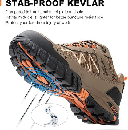 Steel Toe Sneakers Comfortable Safety Shoes for Men Steel Toe Shoes for Women Slip On Construction Work Shoes