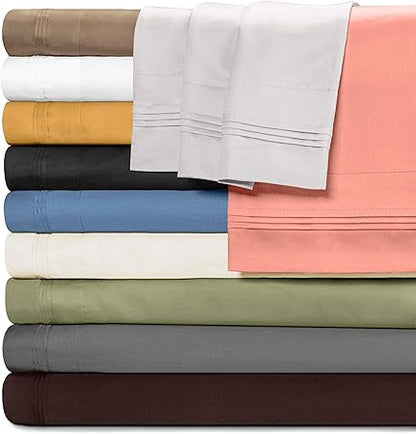 Superior 100 Egyptian Cotton 1500 Thread Count Oversized King Pillowcase Set Solid, Gold