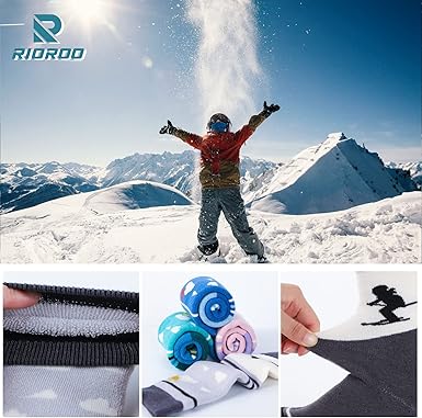 Kids Ski Socks Merino Wool, 23 Pairs Winter Warm Thermal Socks, Skiing Snowboarding Socks for Toddler Boys and Girls
