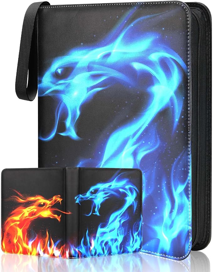 Card Binder 9 Pocket Holder 900 Cards Compatible with Game Cards, 3 Ring Trading Card Binder Album Case Book Storage For TCG, CCG, MTG, Baseball Cards, Gifts For Boys And Girls Ages 6-14