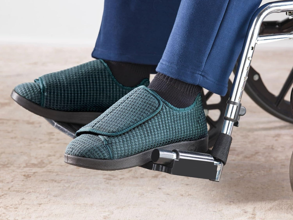 Silverts Men’s Adaptive Clothing Easy Closure Slippers, Adjustable Wide Fit Shoes for Elderly, Nursing Home & Assisted Dressing