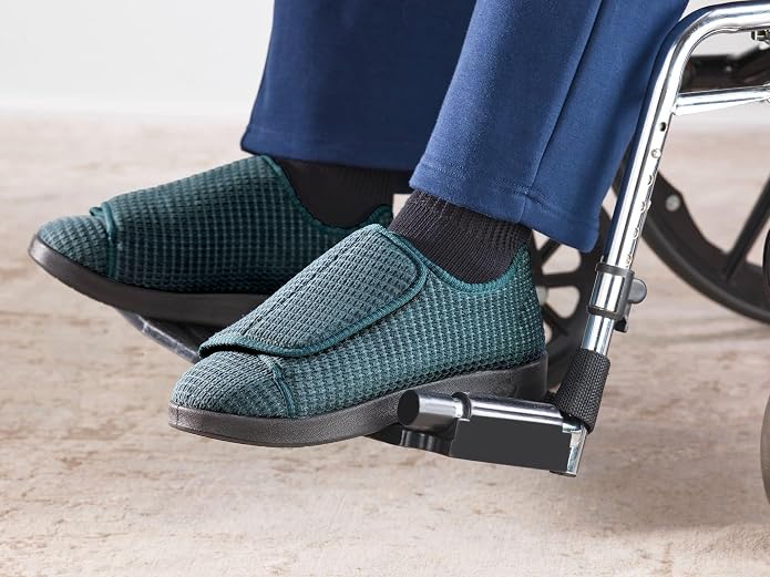 Silverts Men's Adaptive Easy Closure Slippers, Adjustable Wide Fit Shoes | For Elderly, Nursing Home & Assisted Dressing, Non-Slip Sole, Swollen Feet Friendly