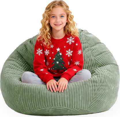ENBAOHUI Bean Bag Chairs with Memory Foam Chairs for Kids Teens Toddler Faux Fur Sofa Chair with Handle Light Pink 37"D x 37"W x 24"H