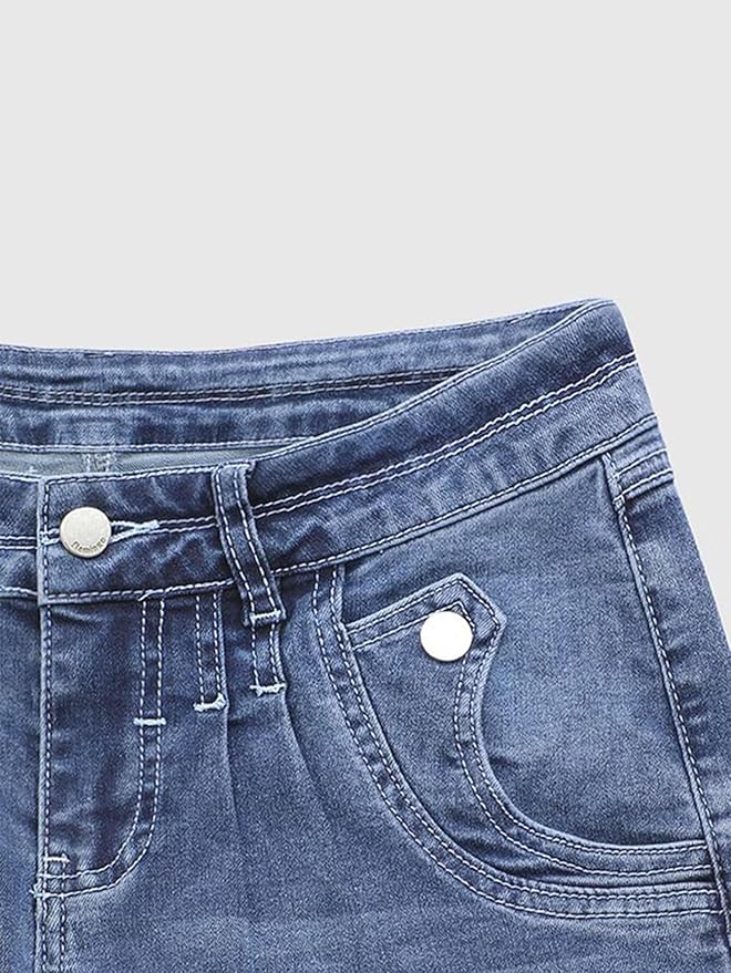 Flamingals Low Rise Straight Leg Wide Leg Baggy Jeans Women Stretch Boyfriend Butterfly Flare Denim Pants