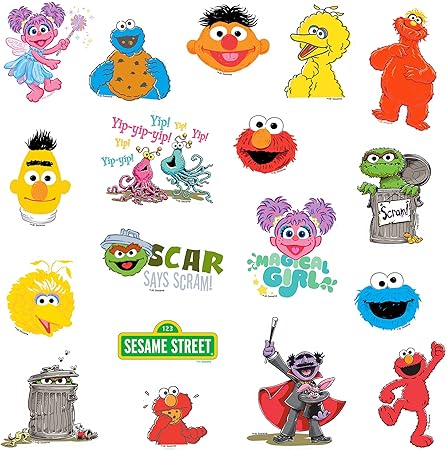 Sesame Street Sticker Pack Die Cut Vinyl Large Deluxe Stickers Variety Pack - Laptop, Water Bottle, Scrapbooking, Tablet, Skateboard, IndoorOutdoor - Set of 50